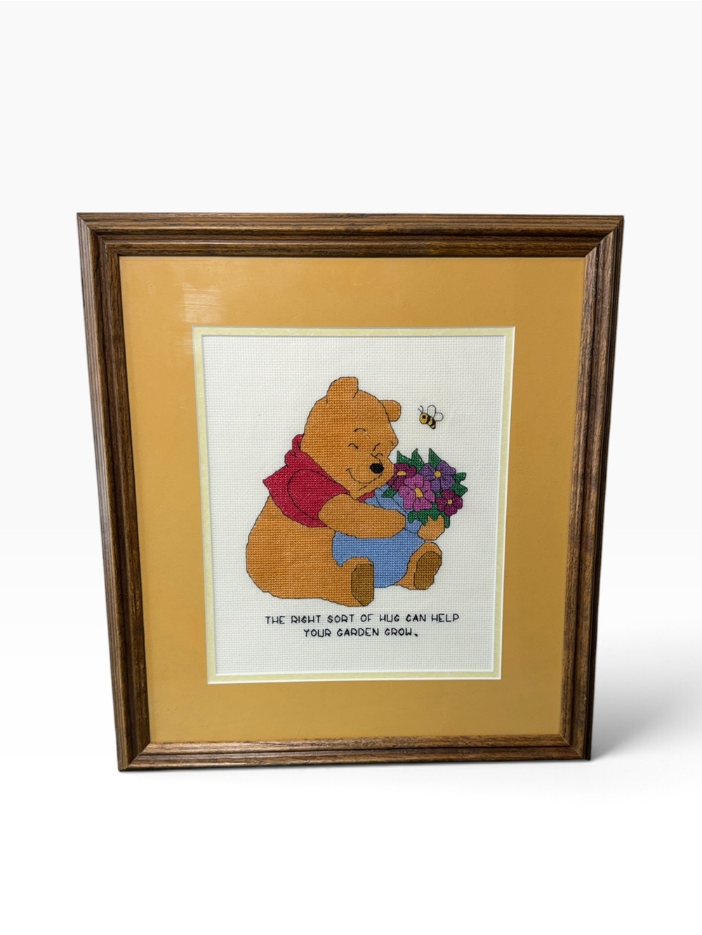 Vintage Disney Winnie the Pooh Cross Stitch Framed Artwork